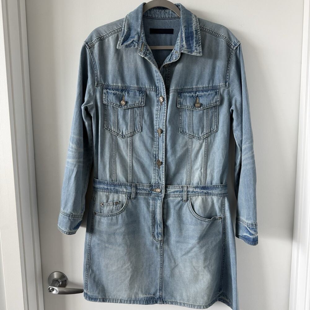 Juun.J Denim‎ Shirt Dress Pocket Mini Size 36 / US 4 Designer